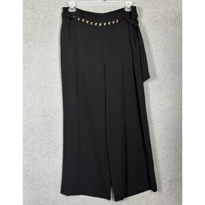 I.N.C. Women's Black Wide-Leg Dress Pants Chain Belt Size 16 New Without Tag's.